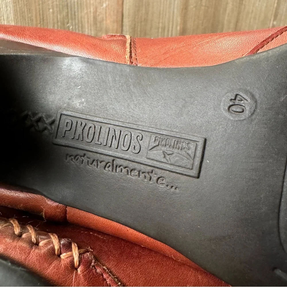 Pikolinos Brown Leather Women’s Ankle Boots w/ Moccasin‎ Stitching size 9.5 (40)